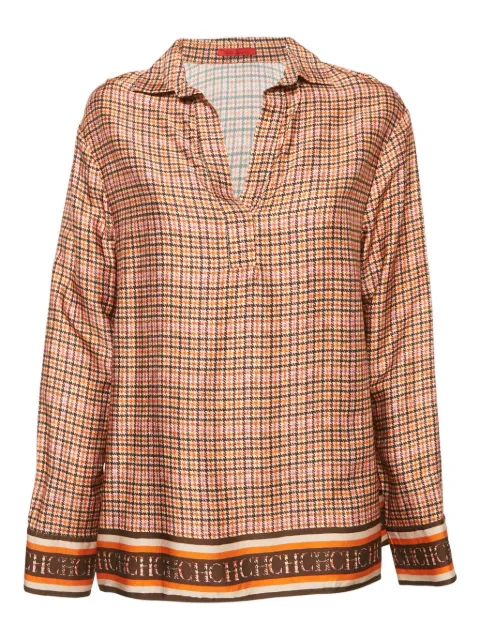 Carolina Herrera Vintage Pre-Owned houndstooth-pattern blouse