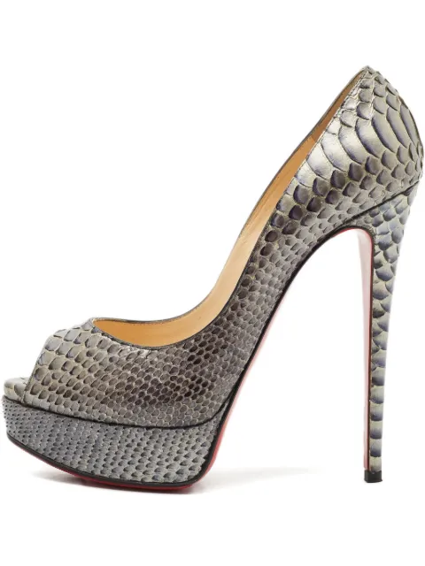 Christian Louboutin Pre-Owned 145mm Lady Peep python-leather heeled pumps