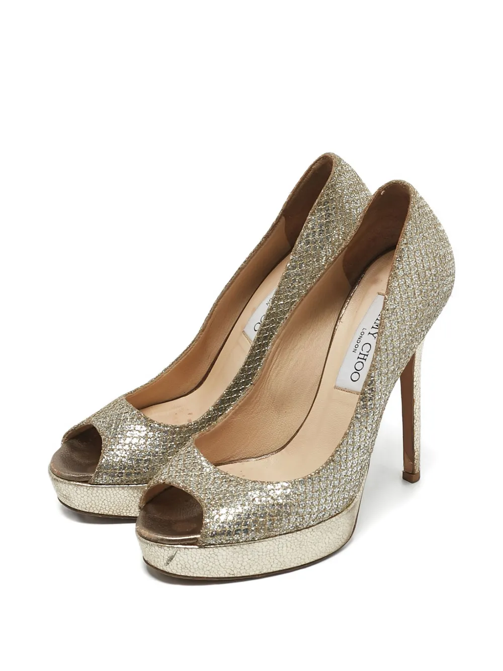 JIMMY CHOO Pre-owned 1160498 Gold In Gray