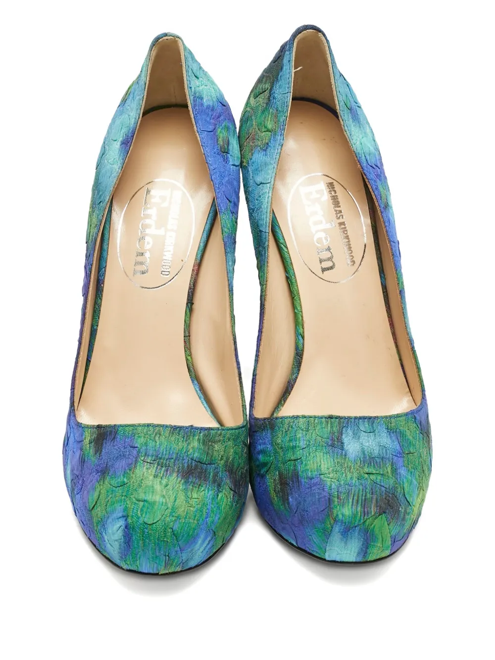 Pre-owned Nicholas Kirkwood 130mm Block-heel Pumps In Blue