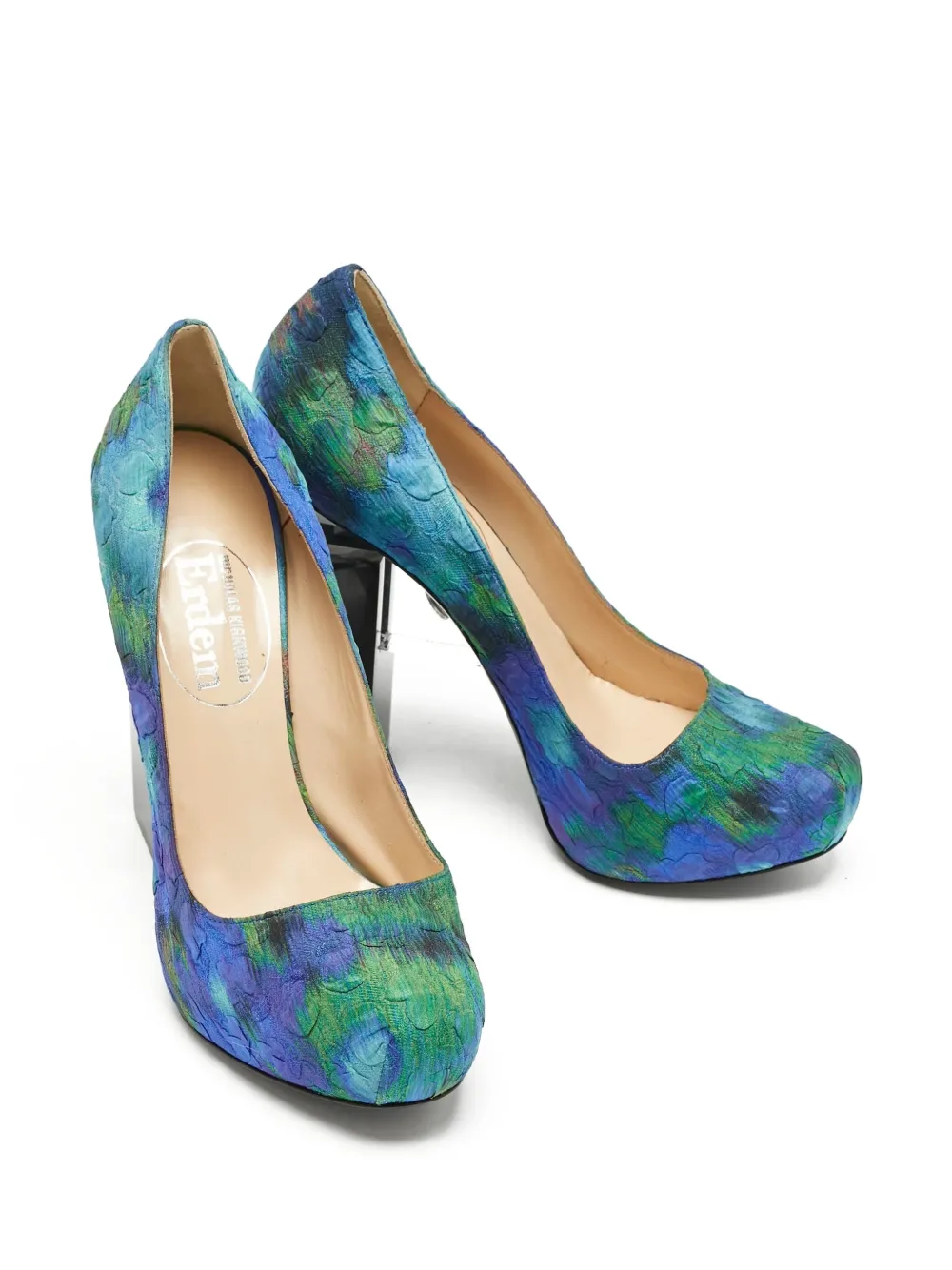 Pre-owned Nicholas Kirkwood 130mm Block-heel Pumps In Blue