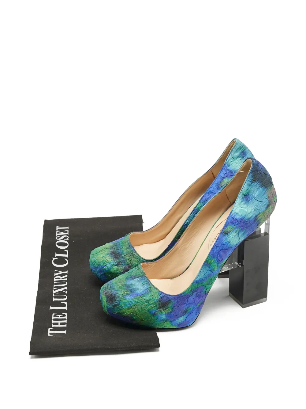 Pre-owned Nicholas Kirkwood 130mm Block-heel Pumps In Blue