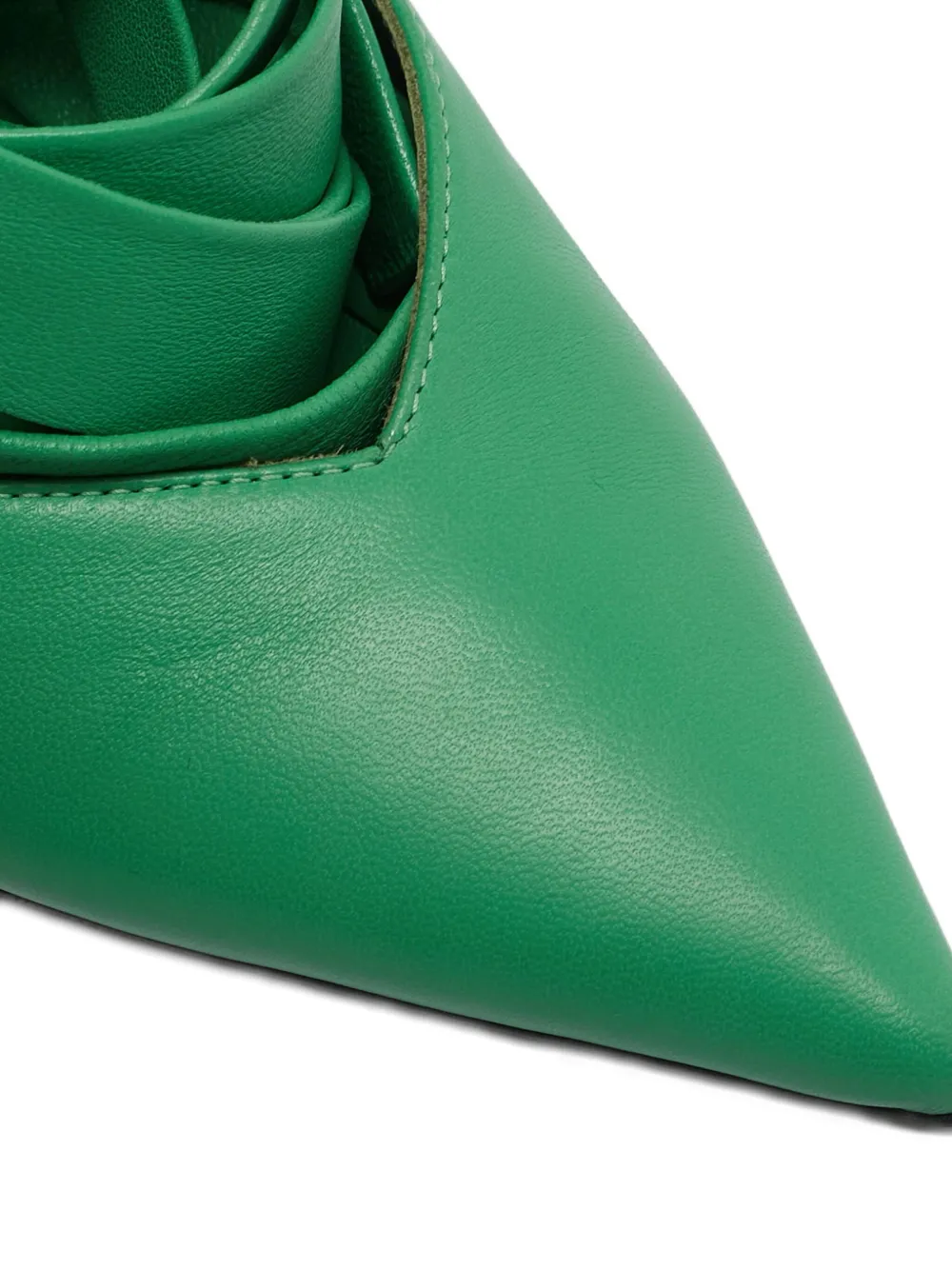 Pre-owned Attico  110mm Venus Leather Wrap Pumps In Green