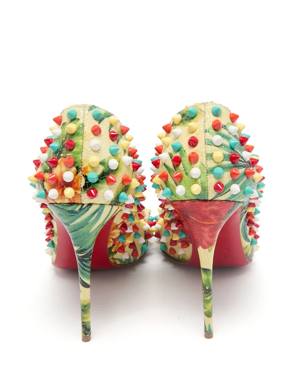 Christian Louboutin Pre-Owned 110 mm pumps met puntige neus en spikes - Groen