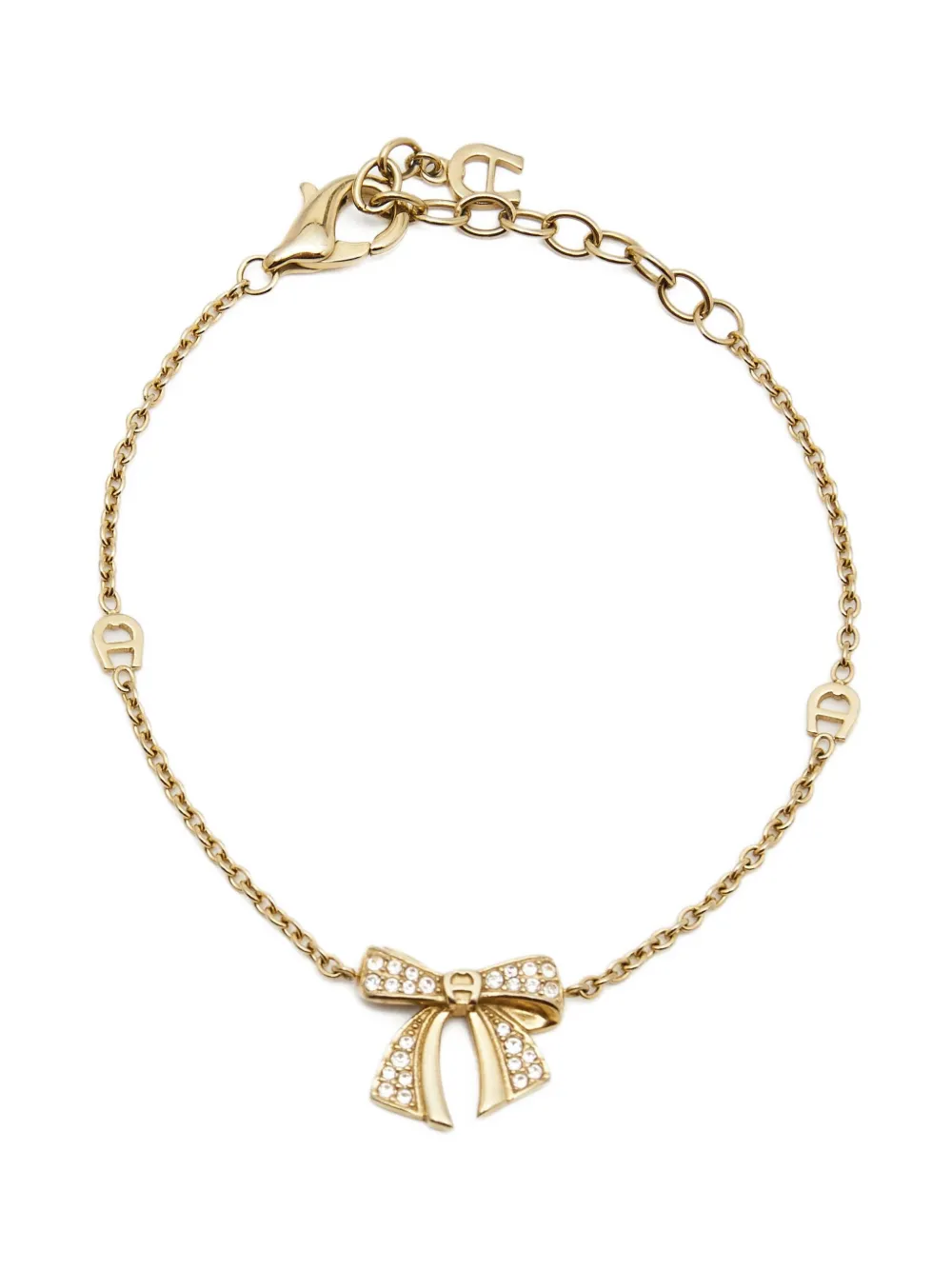 Aigner Vintage crystal-embellished bow-detail bracelet | Gold | Image 1