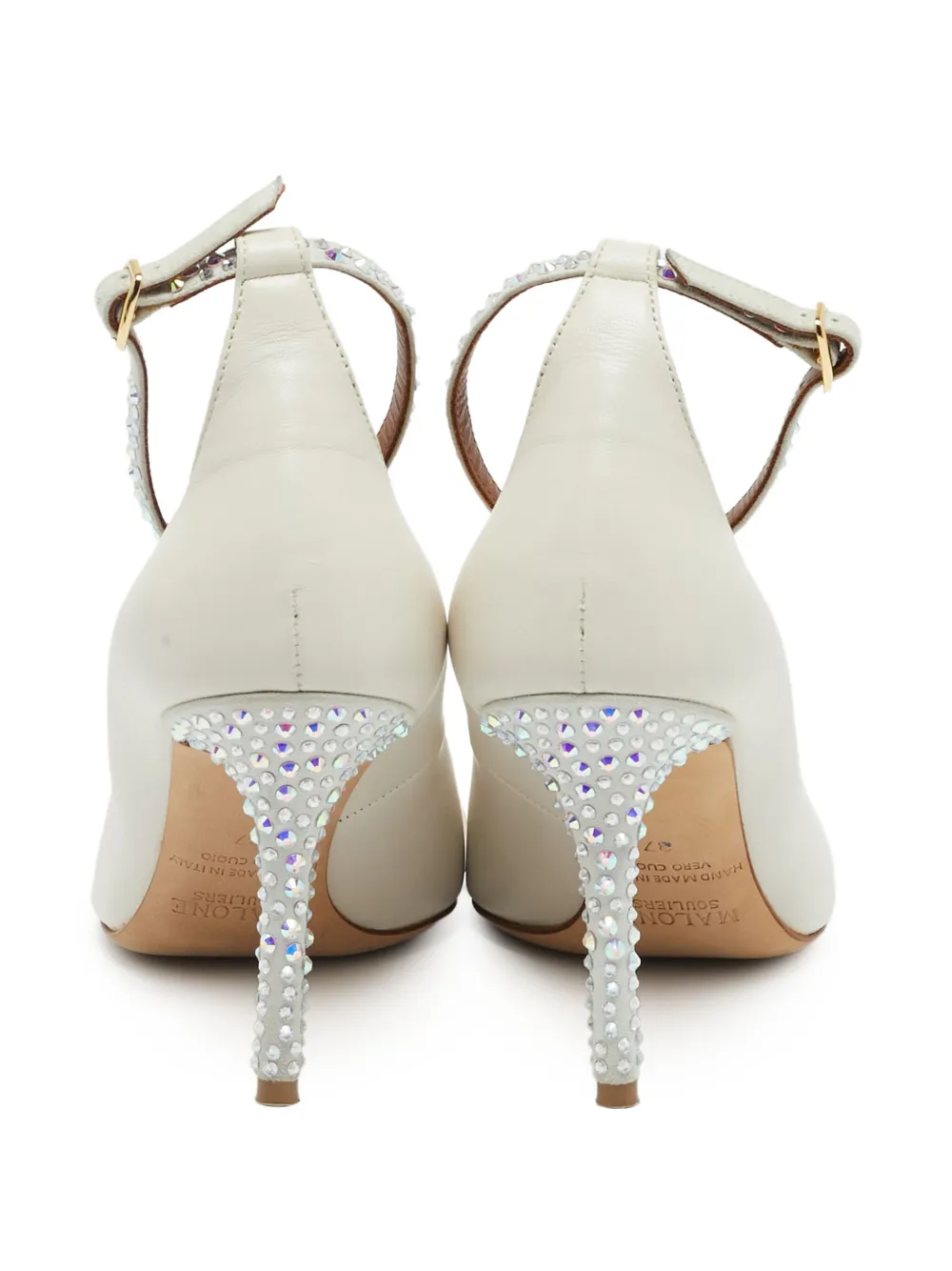 Malone Souliers 90mm pumps verfraaid met kristallen - Wit