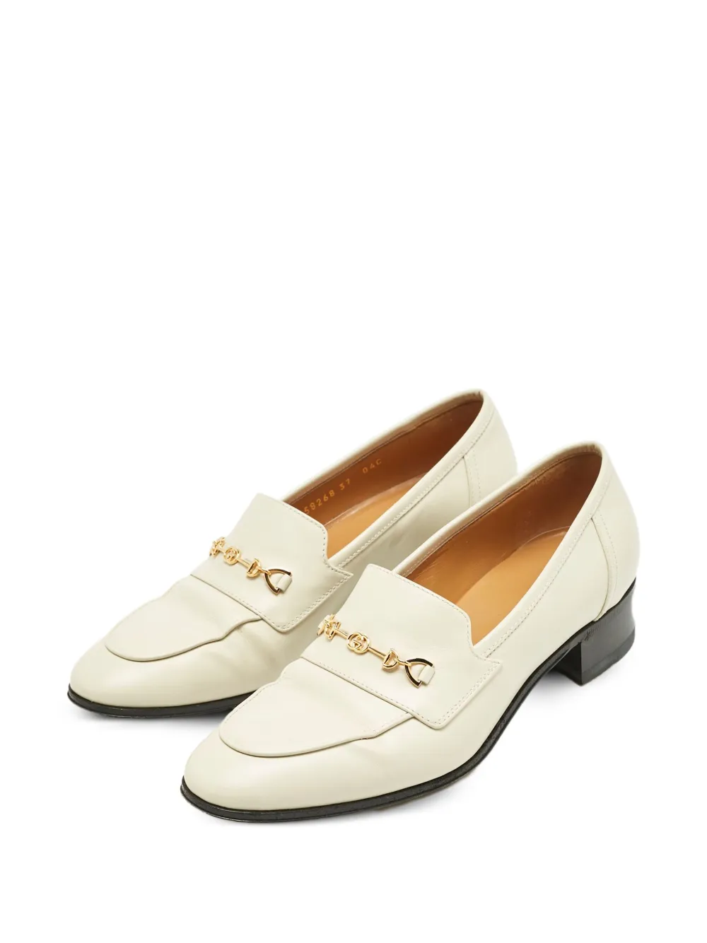 Pre-owned Gucci Horsebit Leather Loafers In White