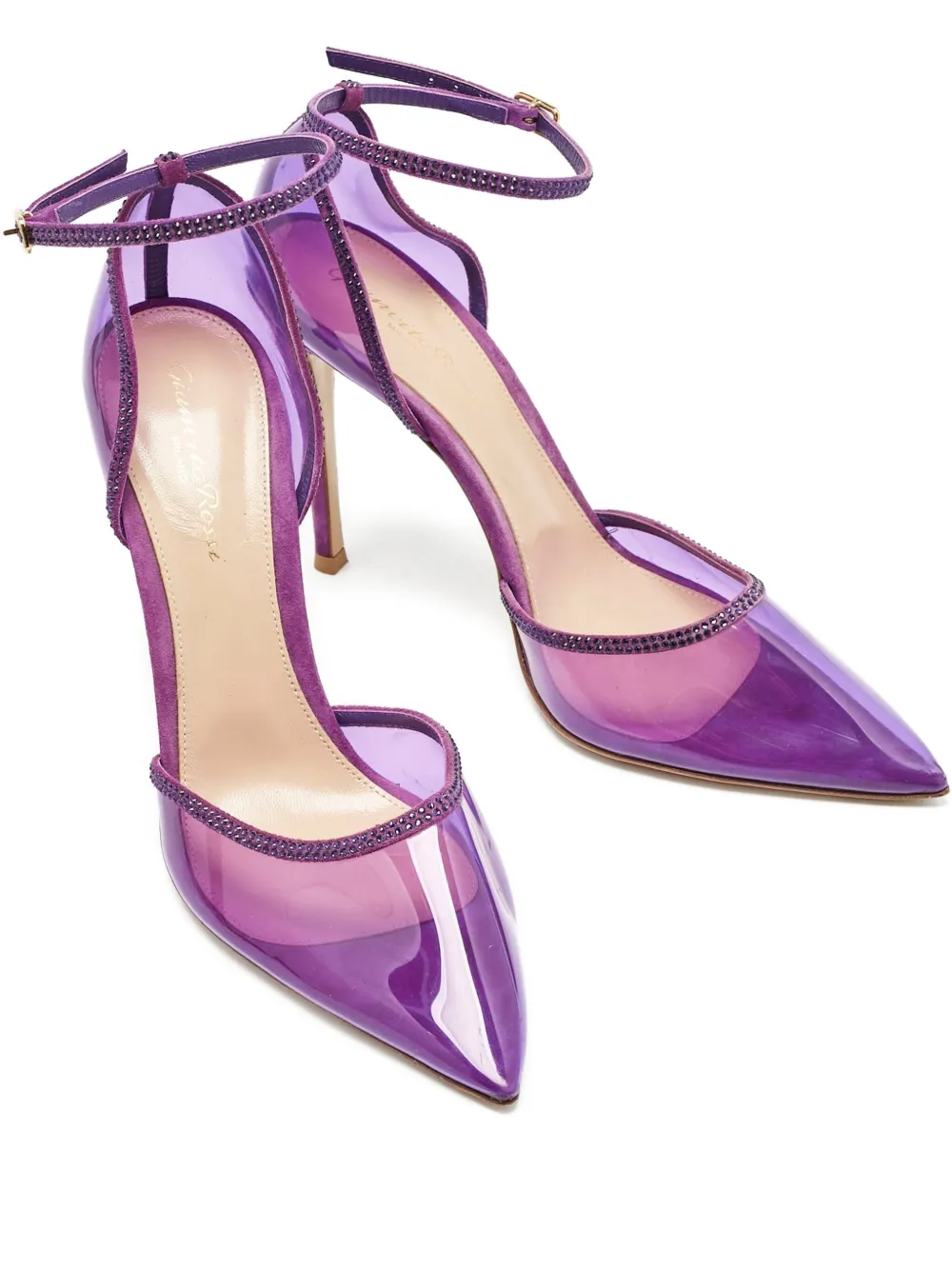 Gianvito Rossi Pumps met kristal - Paars