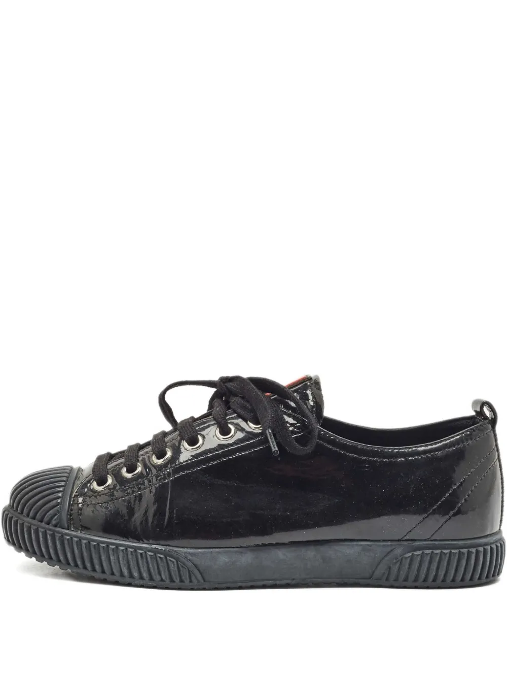 Prada Pre-Owned Sport Sneakers aus Lackleder - Schwarz