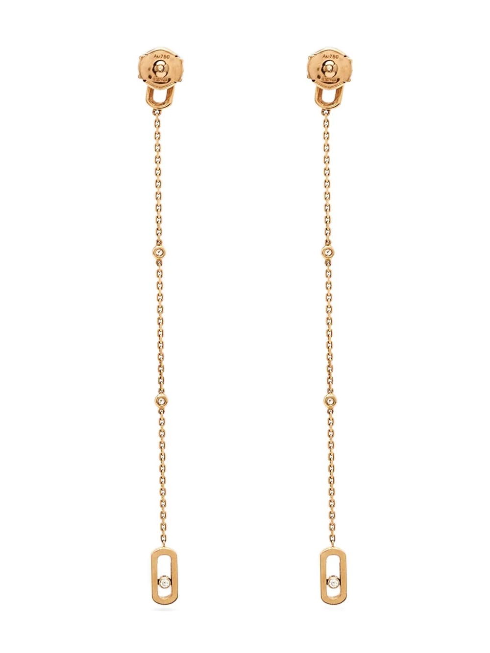 Messika 18K rose gold diamond-setting chain earrings | Image 2