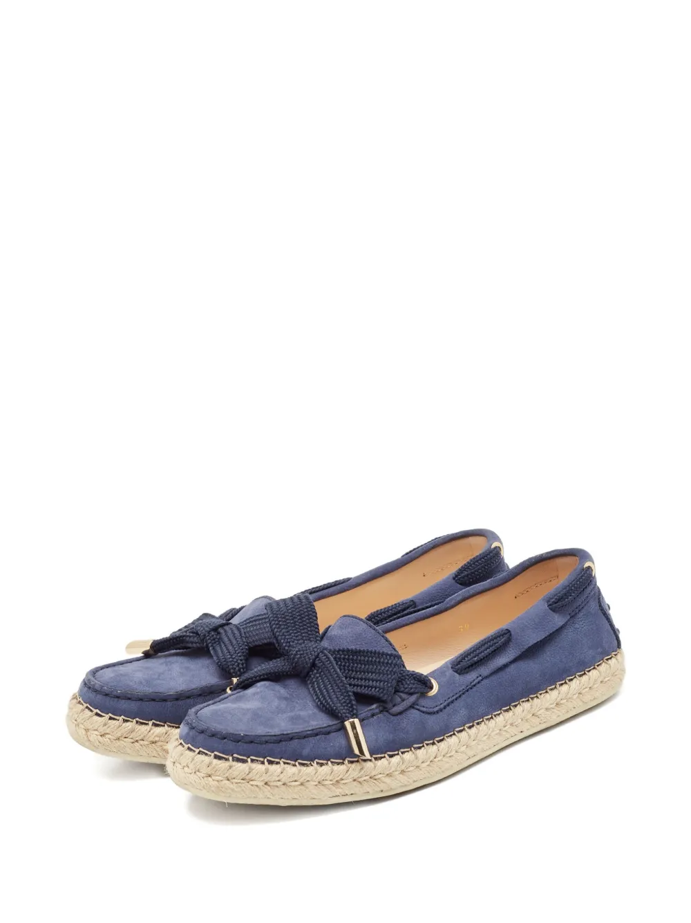 Tod's Vintage Suède espadrilles met strikdetail - Blauw