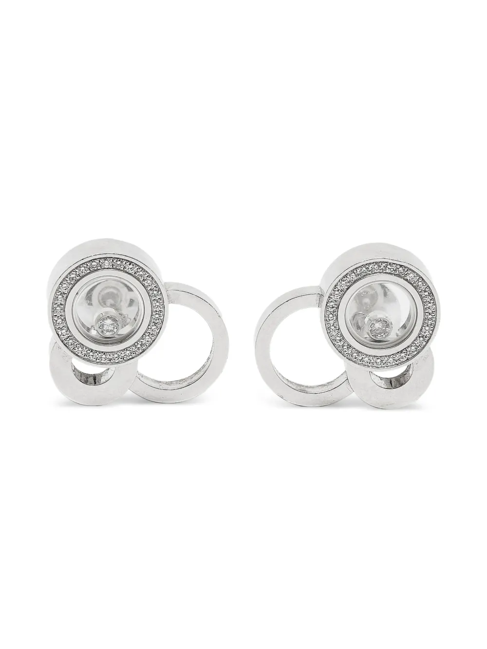 Chopard Pre-Owned aretes Happy Bubbles en oro blanco de 18kt con diamantes | plateado | Image 1