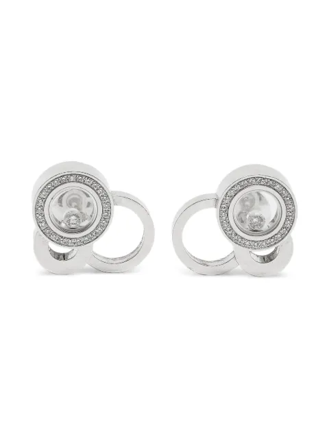 Chopard Pre-Owned Happy Bubbles ダイヤモンド ピアス 18Kホワイトゴールド