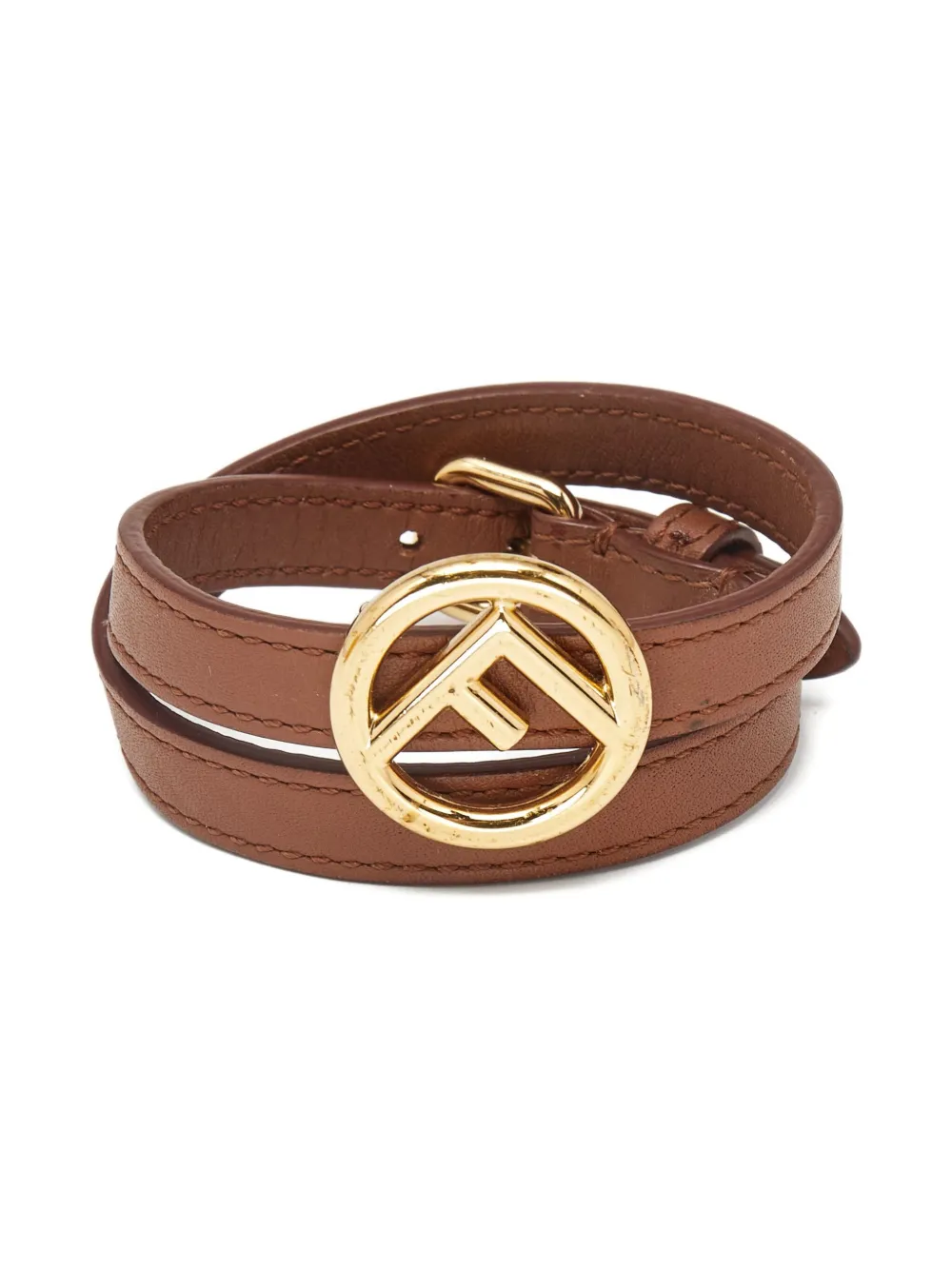 Fendi Pre-Owned logo-appliqué bracelet | Brown | Image 1