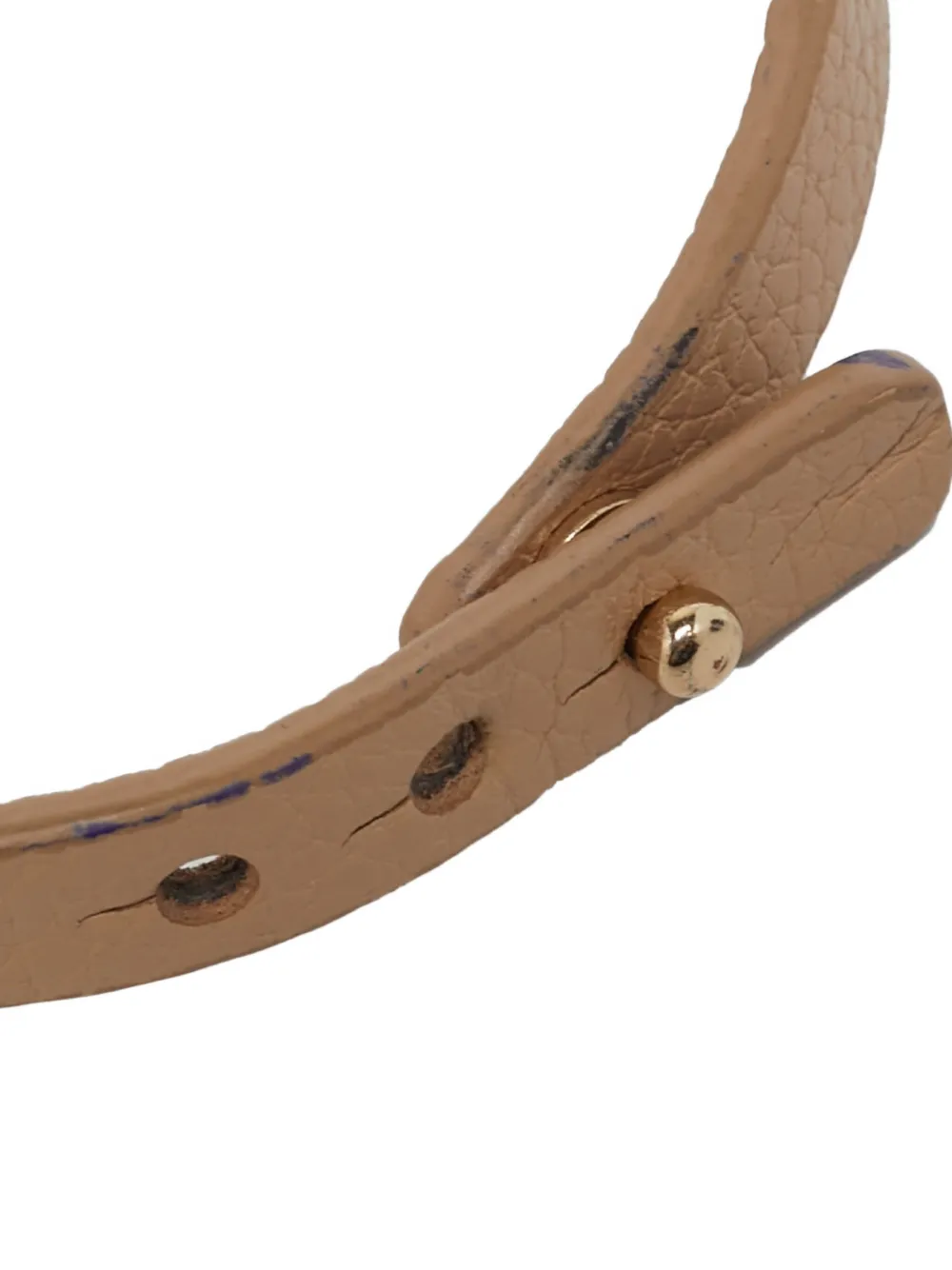 Pre-owned Aigner Vintage Leather Clasp Bracelet In Neutral