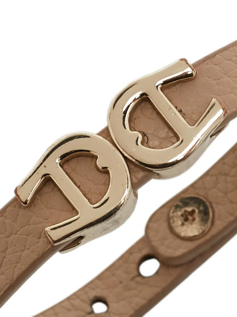 Pre-owned Aigner Vintage Leather Clasp Bracelet In Neutral