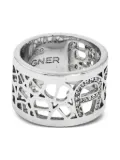 Aigner Vintage 2024 Crystal Logo Ring - Silver