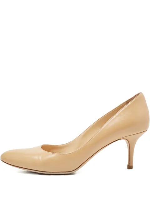 Jimmy Choo Pre-Owned 70mm Gilbert almond-toe leather pumps