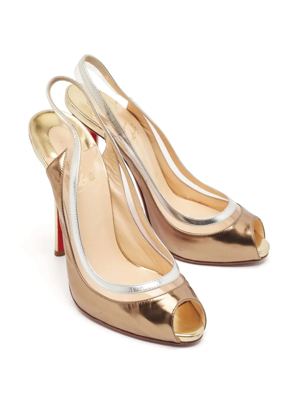 Christian Louboutin Pre-Owned 120 mm Gospel leren pumps met hak - Beige