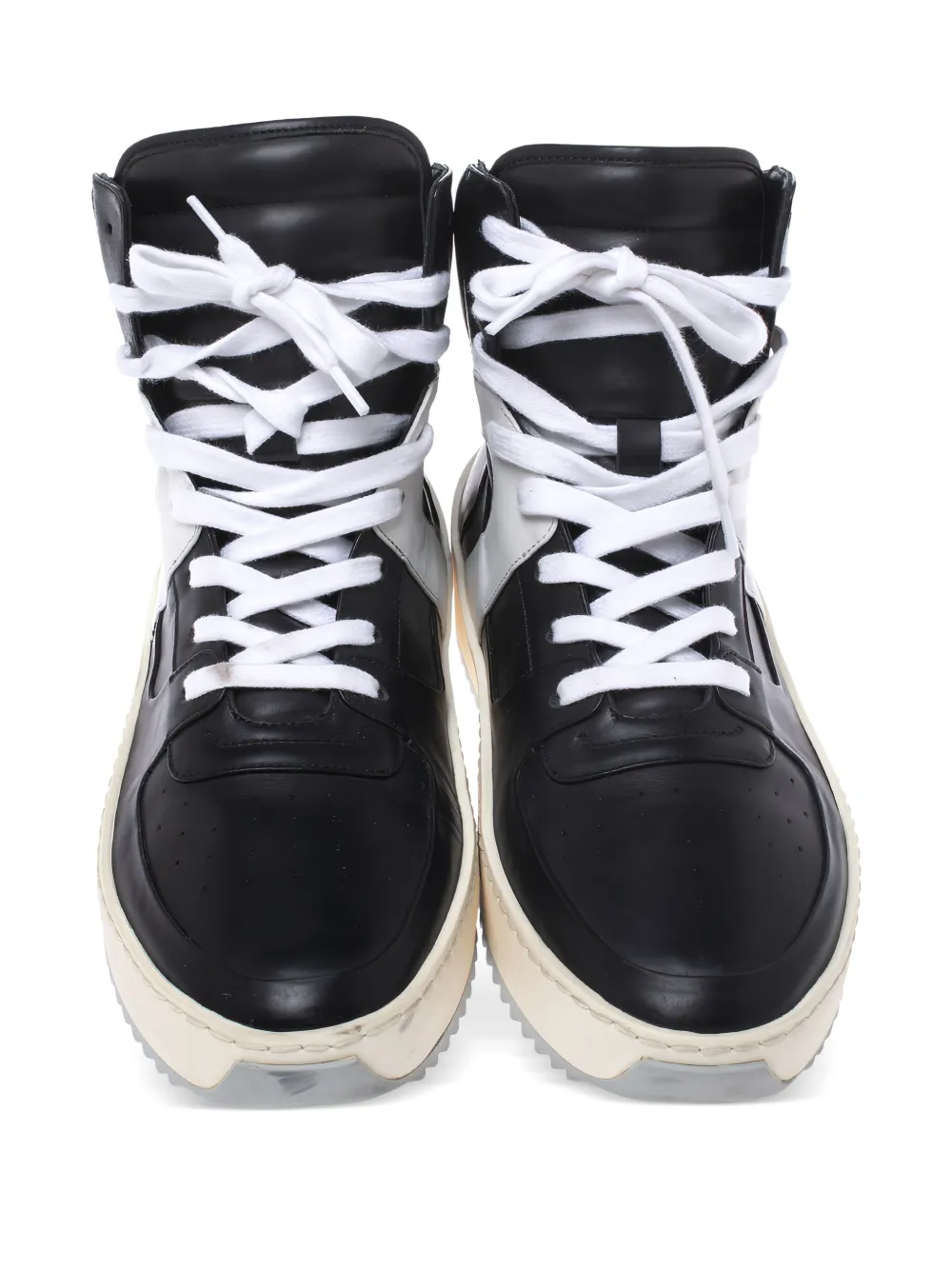 Pre-owned Fear Of God Leather High-top Sneakers In Black