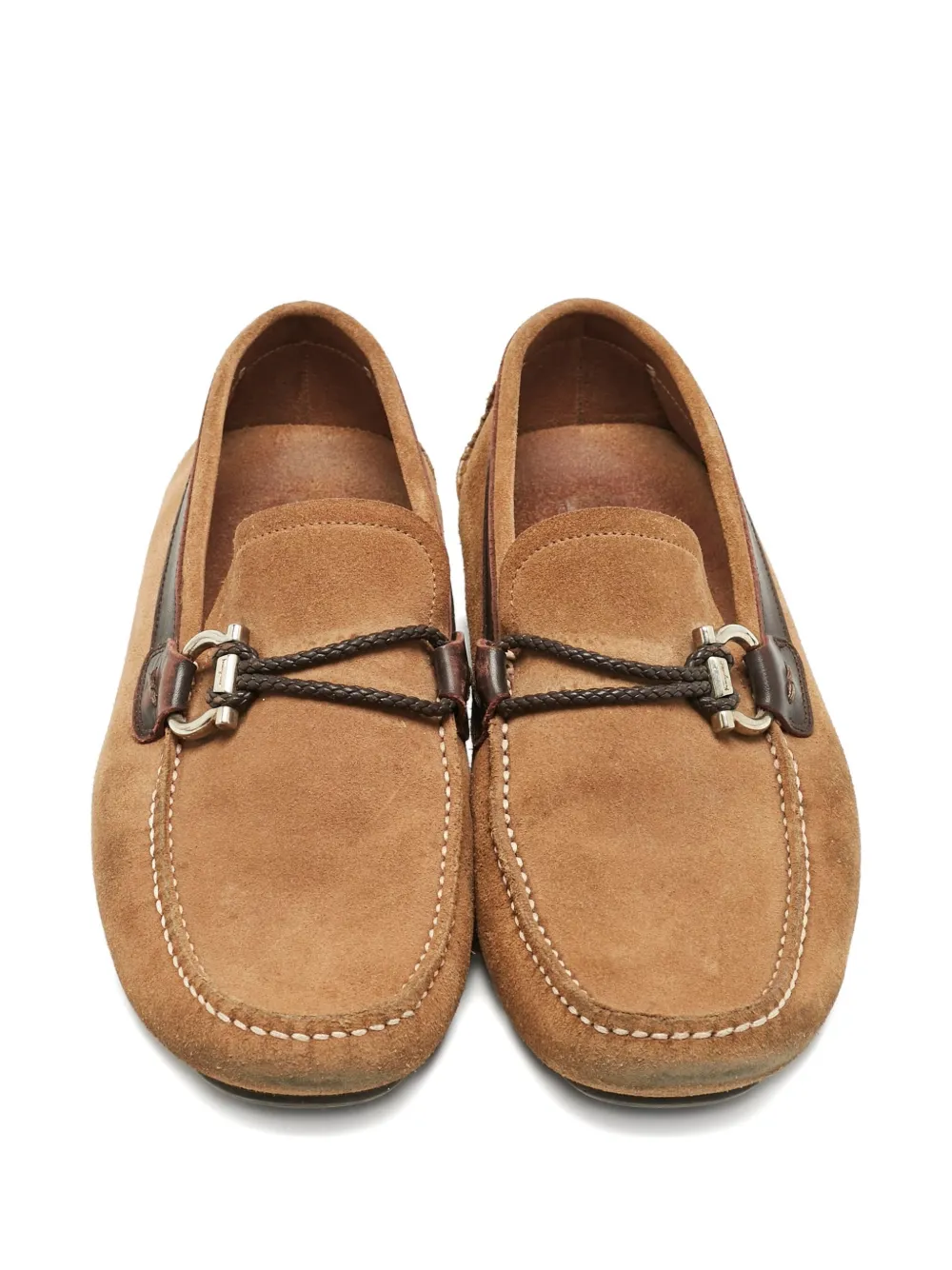 Pre-owned Ferragamo Parigi Loafers In Brown