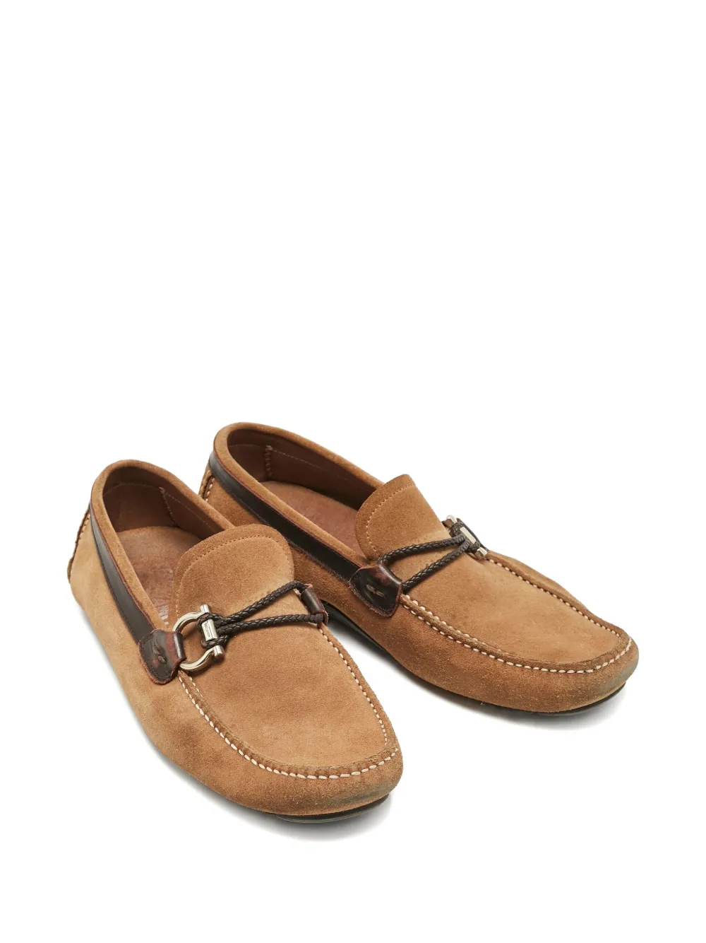 Pre-owned Ferragamo Parigi Loafers In Brown