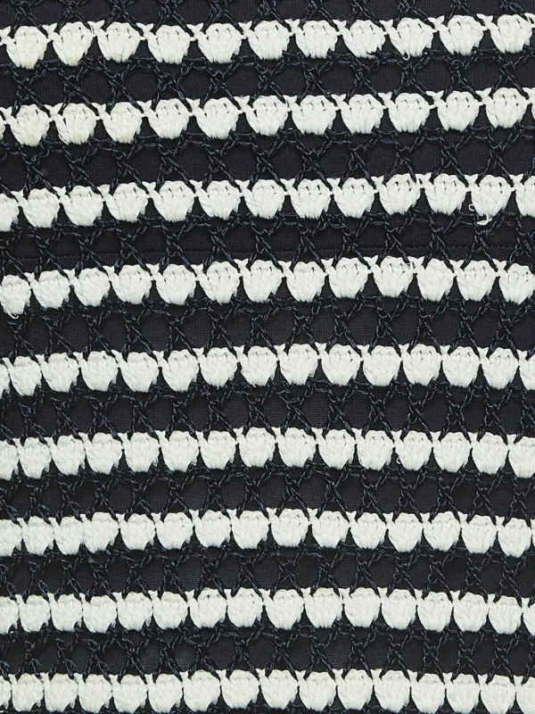 Diane Von Furstenberg Vintage レース ストライプ ニットドレス 