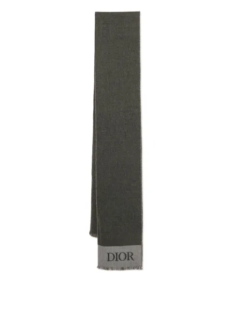 Christian Dior Pre-Owned wool logo scarf