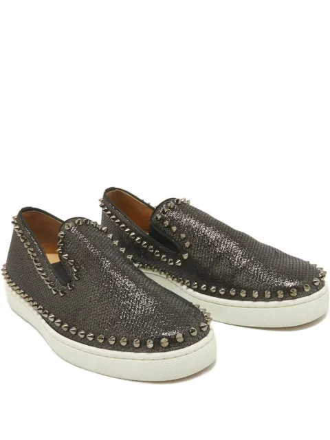 Christian Louboutin Pre-Owned Pik Boat spike-embellishements leather sneakers