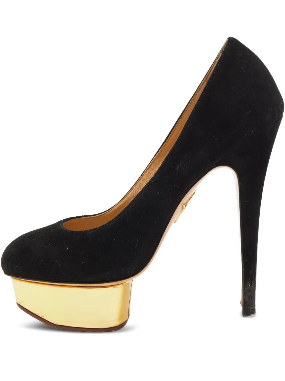 Pre-owned Charlotte Olympia 140mm Dolly-platform Pumps In Black
