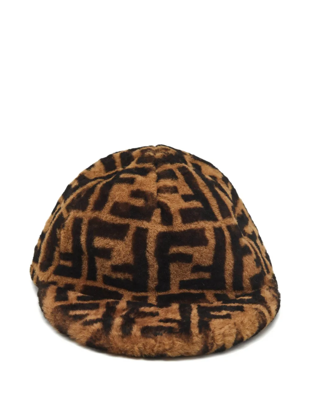 Fendi Pre-Owned shearling Zucca baseball cap | Brown | Image 1