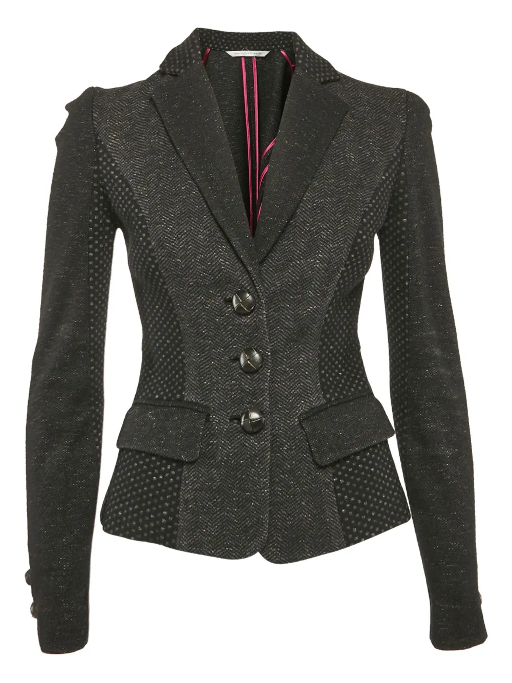 Pre-owned Diane Von Furstenberg Vintage Single-breasted Blazer In Black