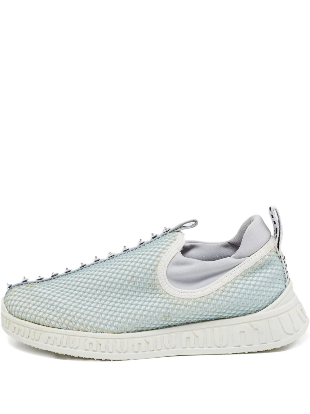 Miu Miu Pre-Owned crystal-embellished sneakers | Blue | Image 1