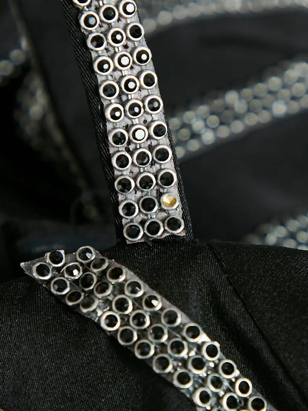 Pre-owned Basix Black Label Beading Cold-shoulder Dress In Black