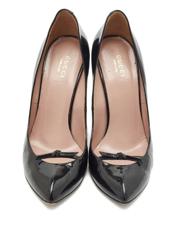 Gucci Pre-Owned リボンディテール パンプス 115mm | ブラック