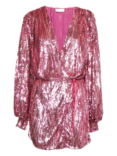 The Attico sequin-embellished wrap mini dress