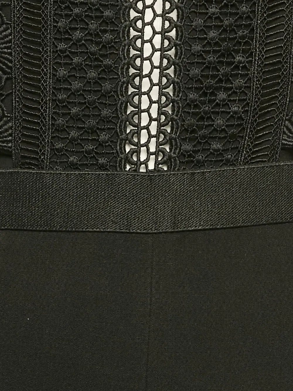 Self-Portrait Jumpsuit met bloemenkant - Zwart