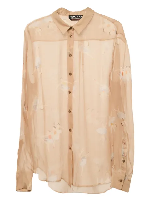 Rochas Vintage camisa de seda con estampado floral 2015