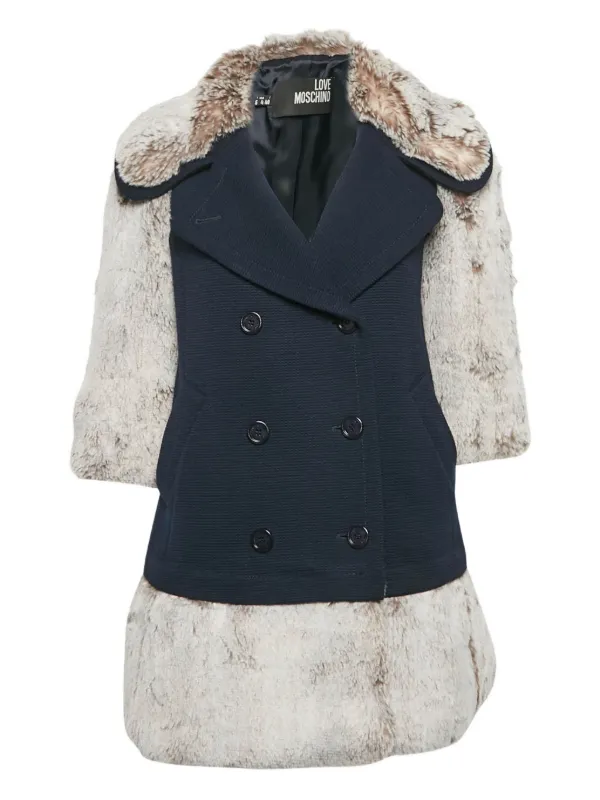 Love Moschino Panelled Coat Blue FARFETCH LB