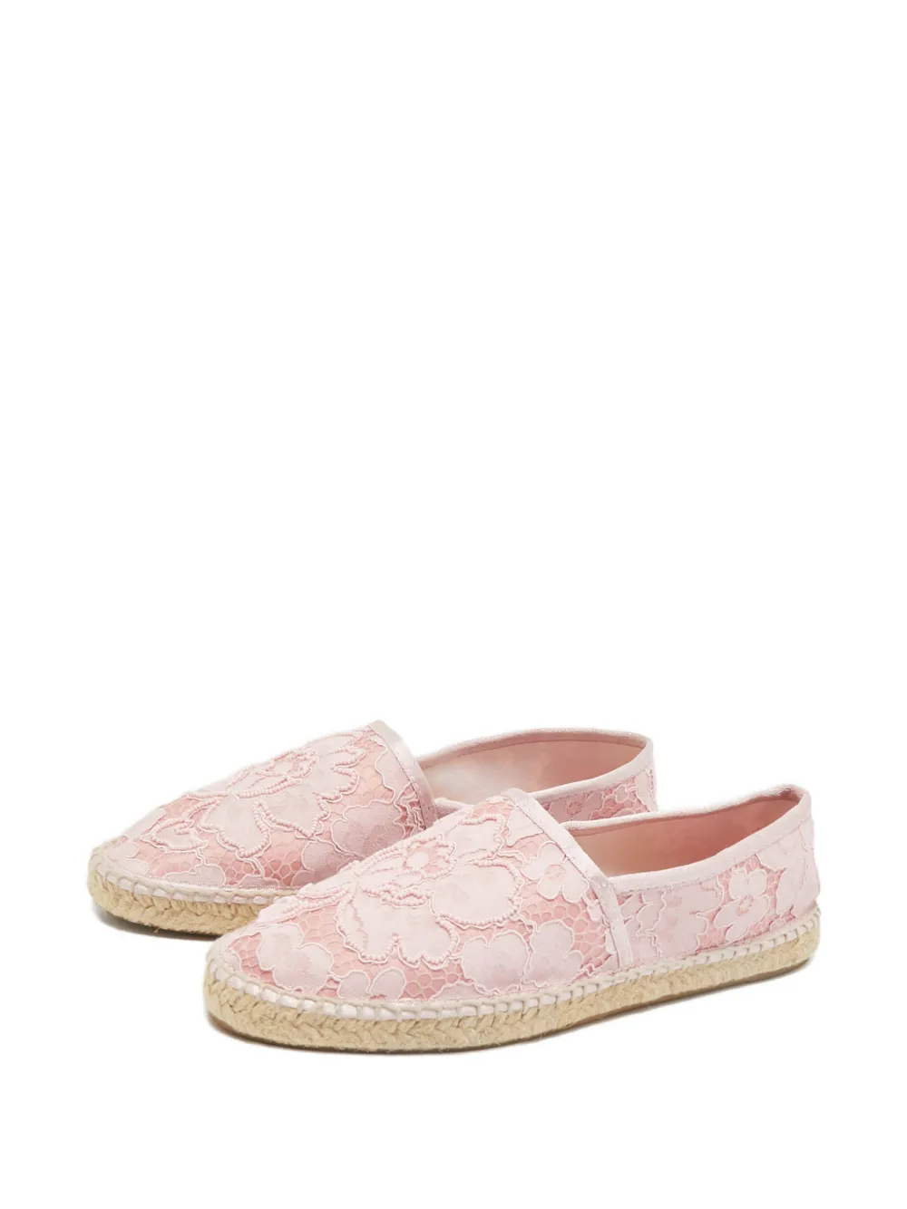 Carolina Herrera Vintage Pre-owned espadrilles met chantilly-kant - Roze