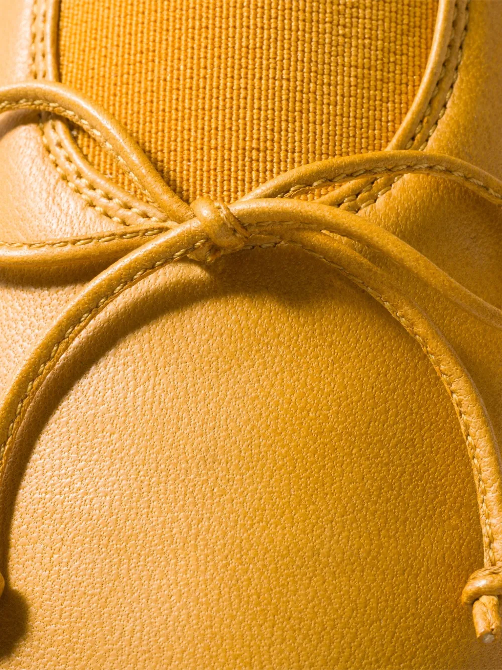 Miu Miu Élan Bow Leather Ballerina Flats In Yellow