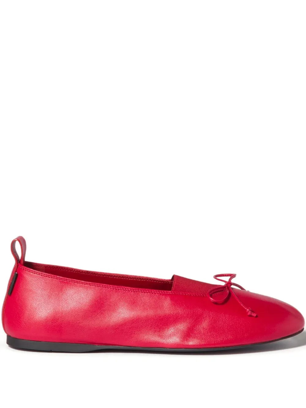 Miu Miu Élan Bow-detail Leather Ballerina Flats In Red