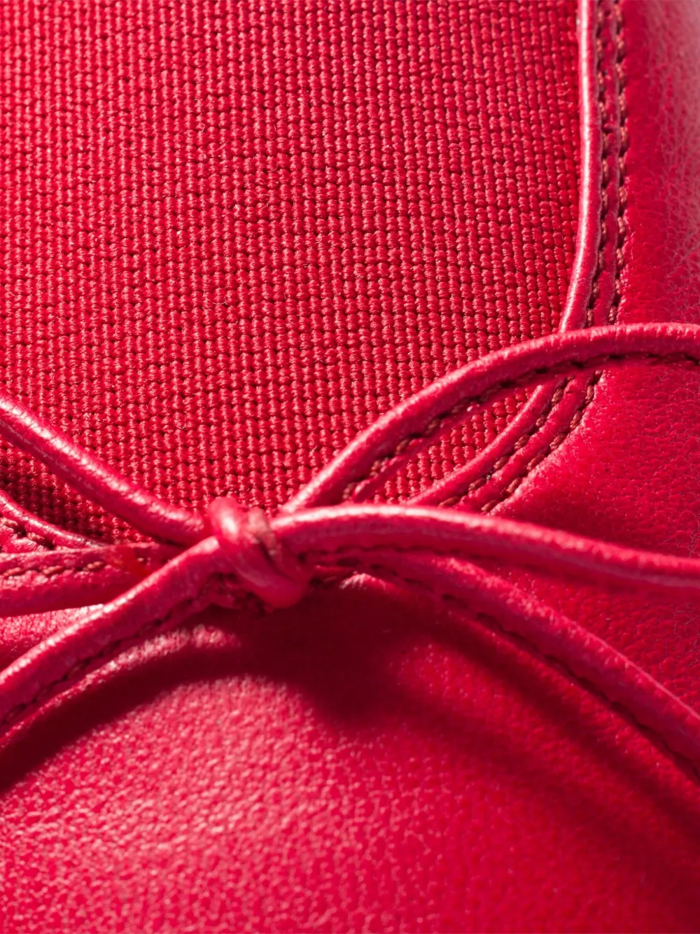 Miu Miu Élan Bow-detail Leather Ballerina Flats In Red