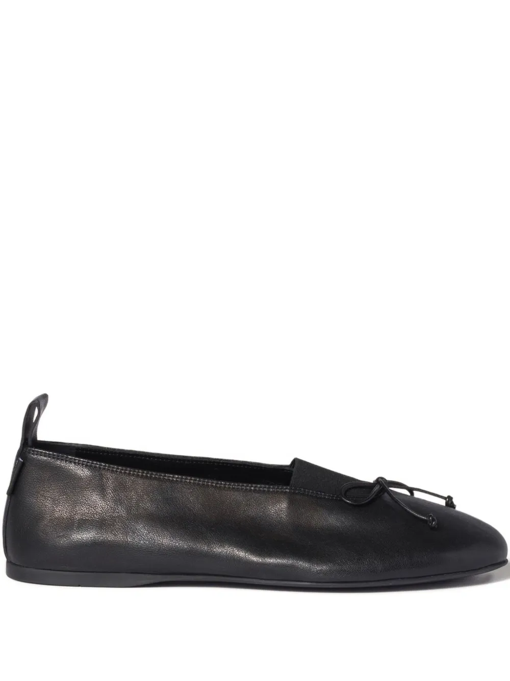 Miu Miu Élan Bow-detail Leather Ballet Flats In Black