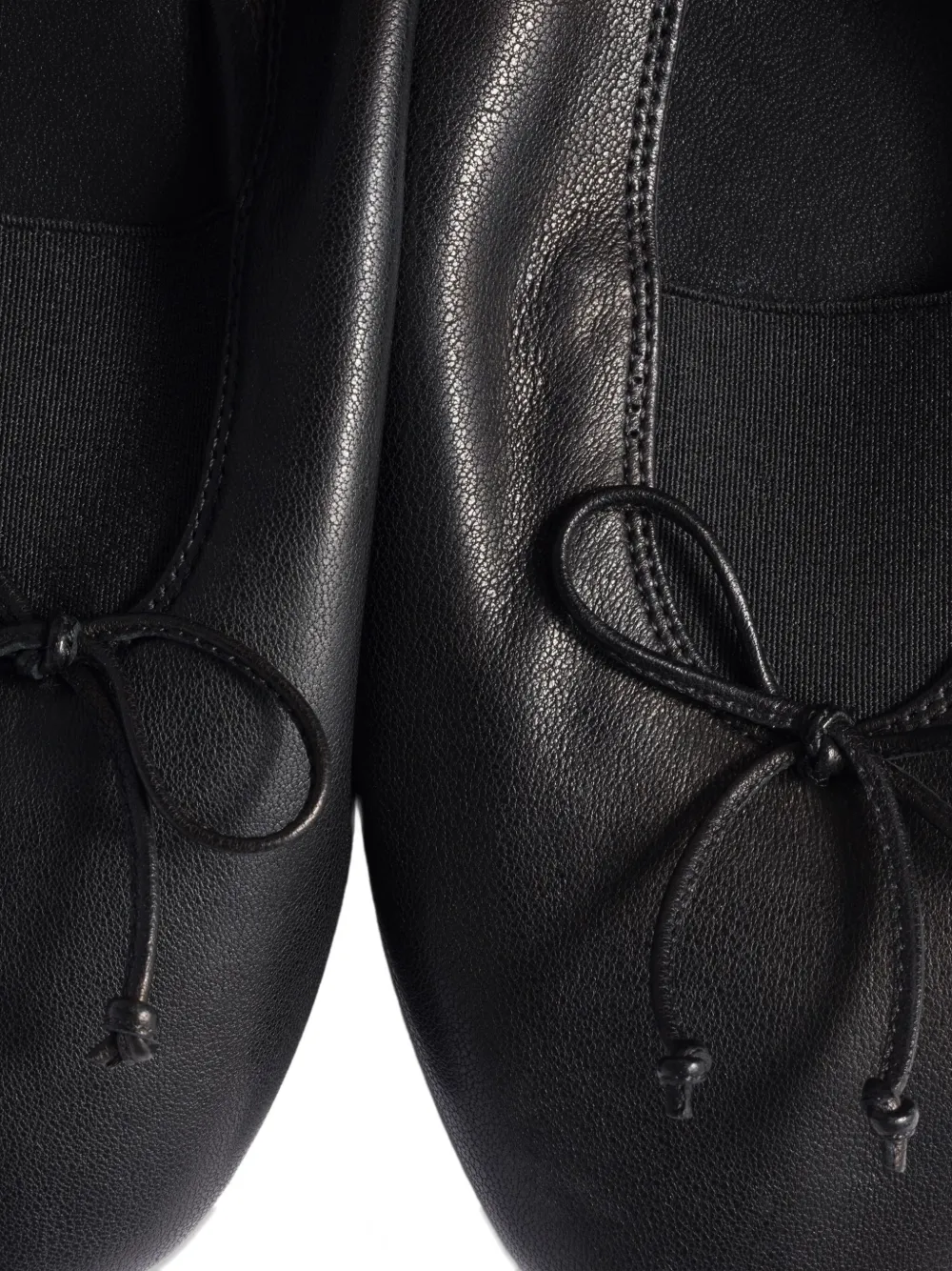 Miu Miu Élan Bow-detail Leather Ballet Flats In Black