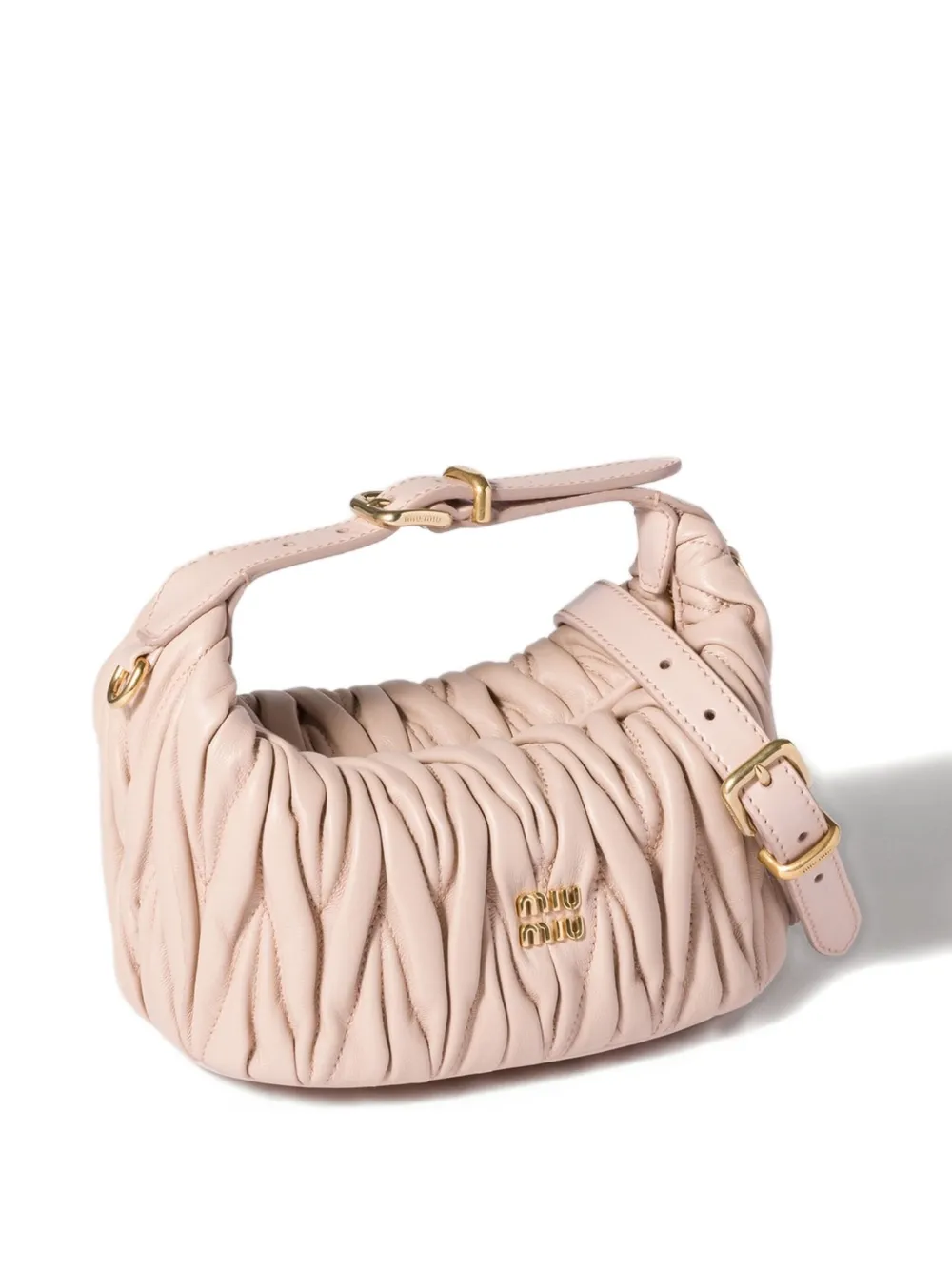 Miu Wander matelassé mini shopper Roze