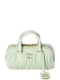 Miu Miu Arcadie matelassé leather tote bag - Green