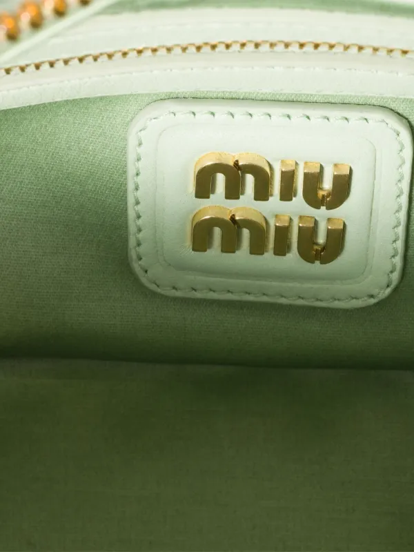 Miu Miu Arcadie Matelassé Leather Tote Bag | Green | FARFETCH