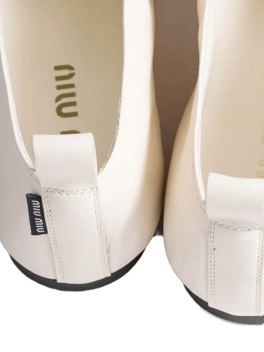Miu Miu Bow-detail Ballet Flats In Neutral