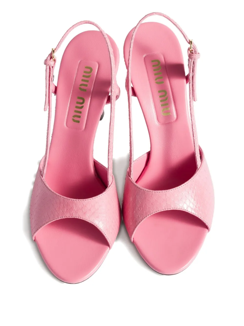 Miu slingback leather sandals Pink
